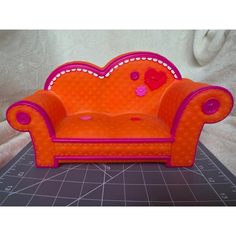 Lalaloopsy Doll Furniture Orange Pink Plastic Sofa Couch MGA Entertainment 2010
